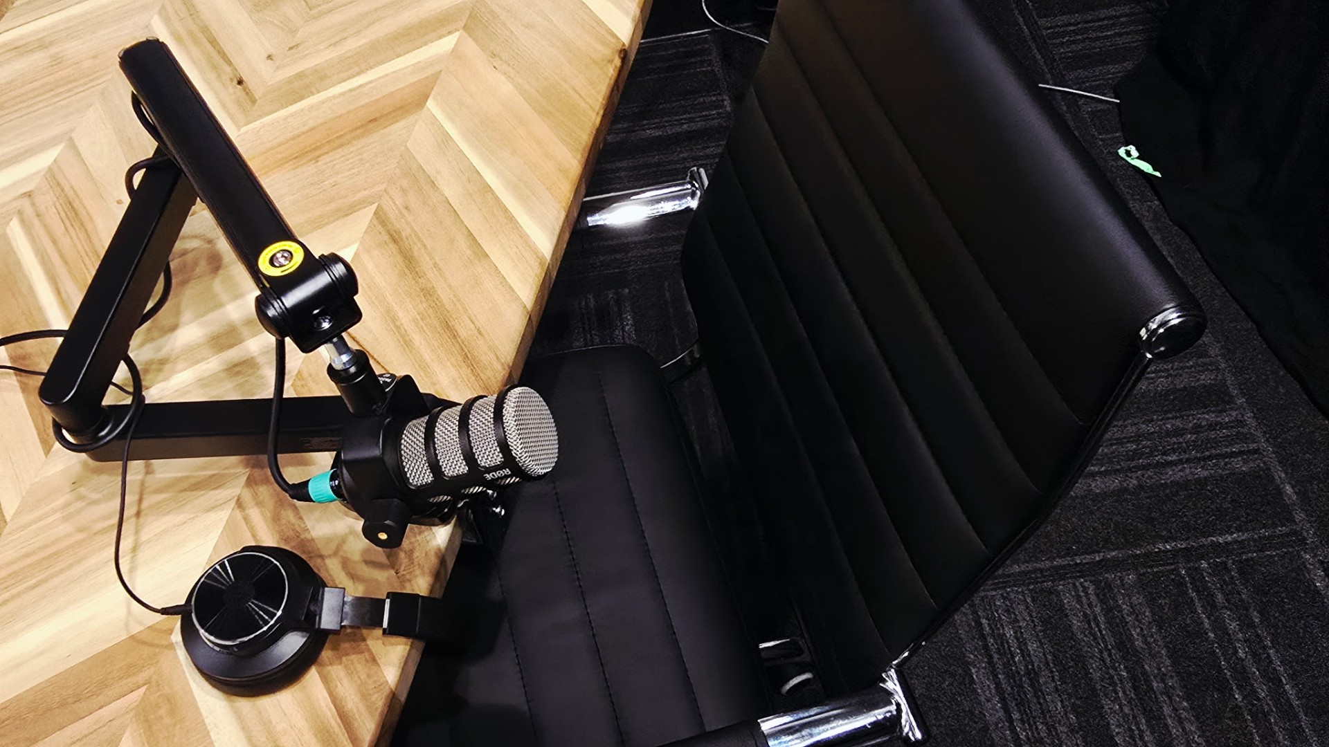 Broadcast microphone close-up